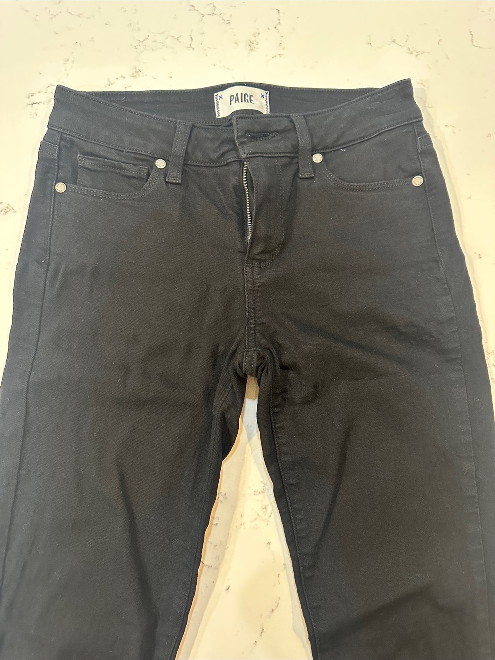 PAIGE Black Mid-Rise Skinny Jeans